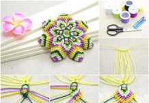 DIY Rainbow Macrame Flower with Double Half Hitch DIY Rainbow Macrame Flower with Double Half Hitch