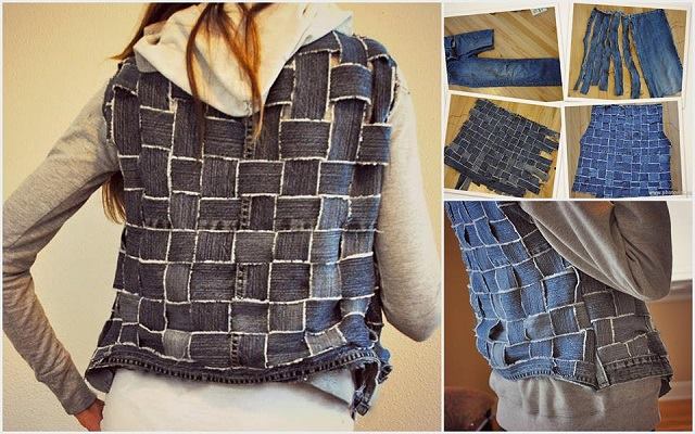 stylish vest from old jean