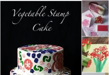 How to DIY Natural Vegetable Stamp Cake veggie stamping idea