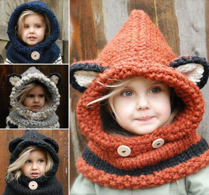 DIY Crochet Hooded Fox Cowl Free Pattern
