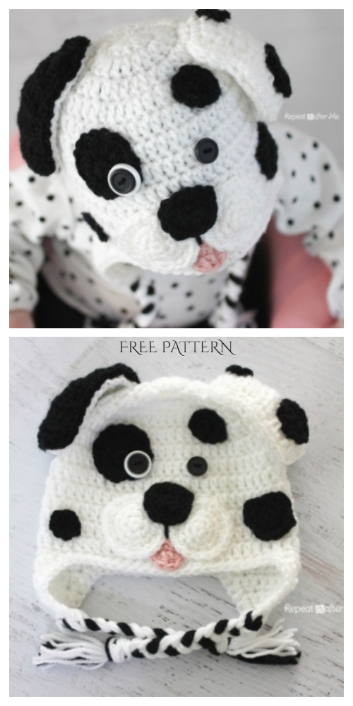 Cute Dalmatian Dog Baby Hat Free Crochet Pattern