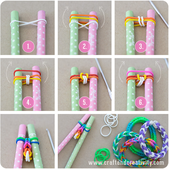 How to DIY Colorful Rubber Band Bracelet (Video)