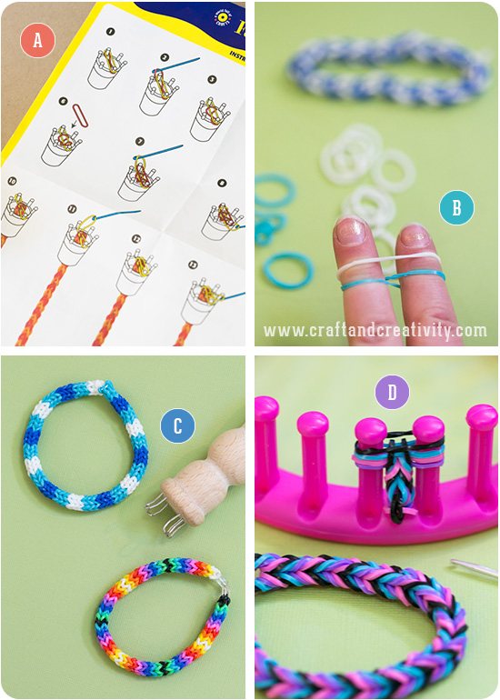 How to DIY Colorful Rubber Band Bracelet (Video)