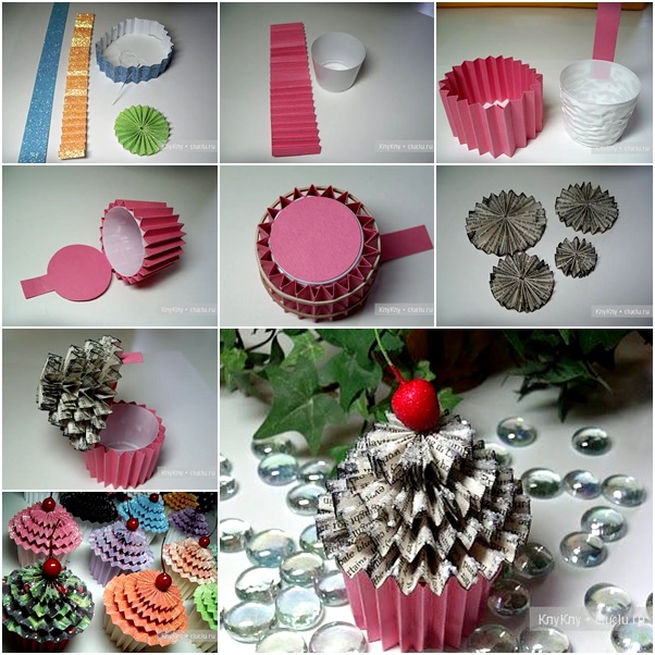 DIY Cute paper cupcake Ornament