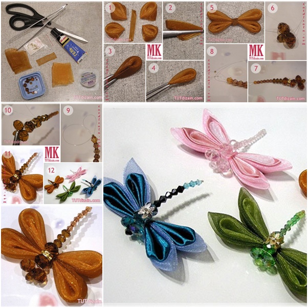 DIY Cute ribbon dragonfly