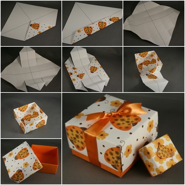 How To Diy Paper Origami Gift Box With Lid