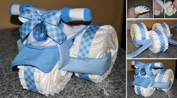 How to DIY Cute Tricycle Diaper Cake