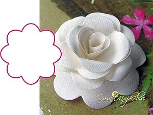 DIY paper rose from template01