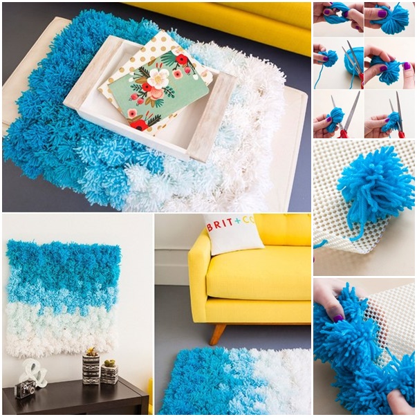 DIY pom pom rug