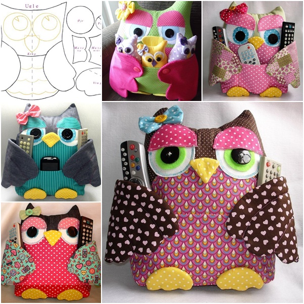 Sew Owl Pillow Pattern, Owl Cushion with Pocket, Remoter Owl Snuggle Cozy Free Pattern