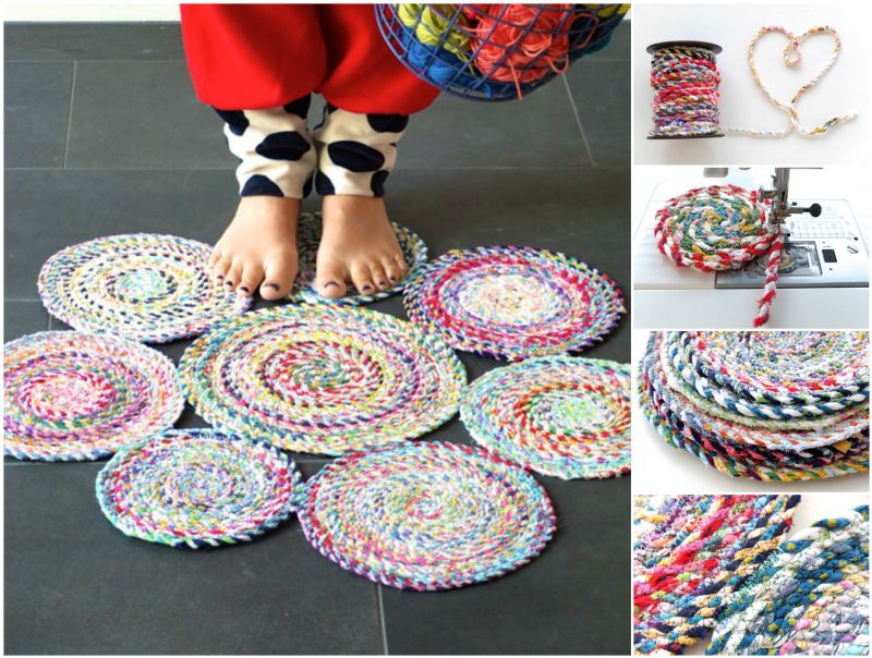 Fabric Twine Spiral Mat f