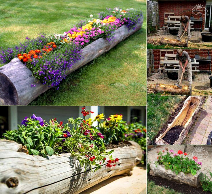 Hollowed Log Planter2