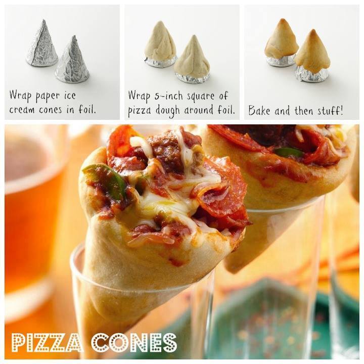 Pizza In a Cone - DIY Pizza Cones Recipe