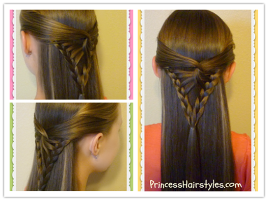 Pretty Half Up Arrowhead Braid Hairstyle