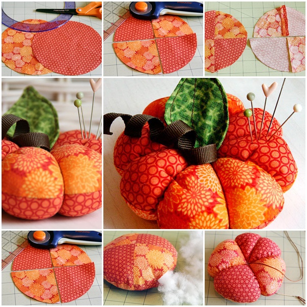 Pumpkin pincushion