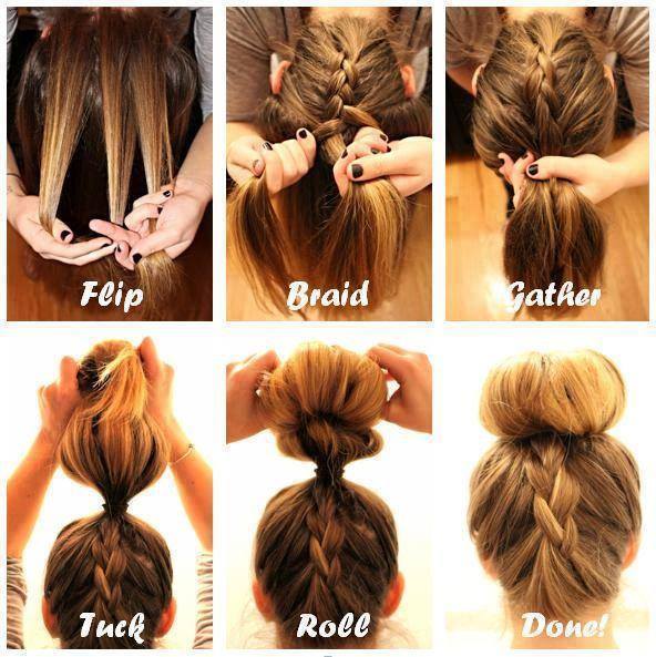 How to DIY Upside Down French Braid Bun Hairstyle (Video)-Upside Down French Braid Bun