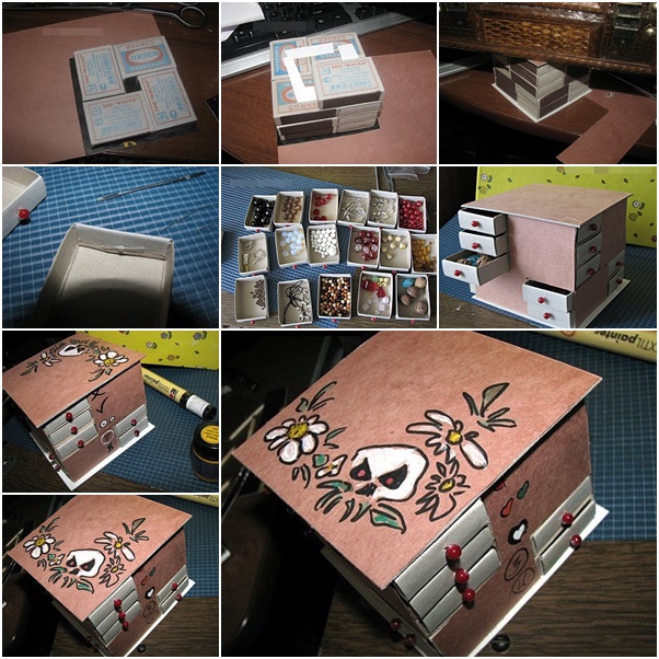 craft organizer from match box