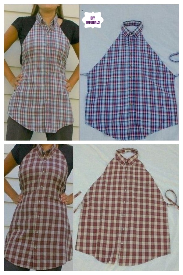 Creative Ideas to Repurpose Old Shirts into New Fashion - How to Turn Men’s Dress Shirt to Apron