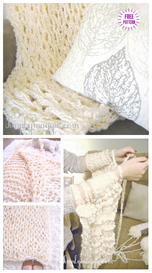 DIY Arm Knit Blanket Free Knitting Pattern in 45 Minutes - Video