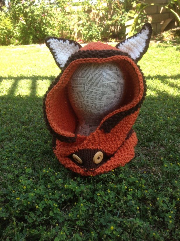 DIY Crochet Fox Hoodie Cowl Free Pattern