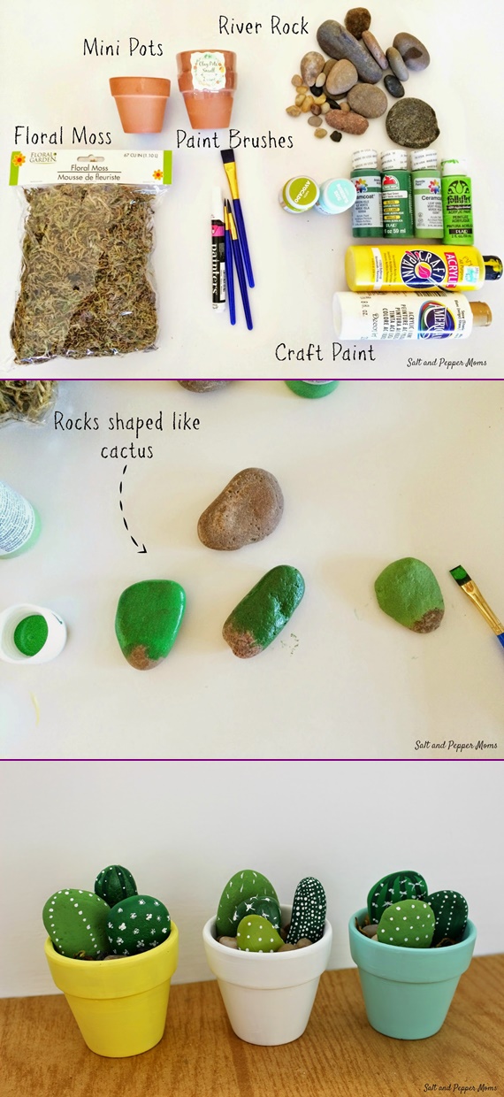 DIY Painted Rock Cactus-Faux Rock Painting Tutorial