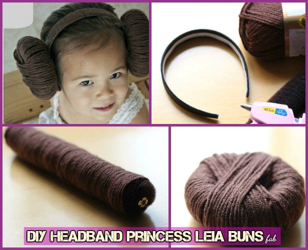 DIY Star War Headband Princess Leia Yarn Wig Tutorial