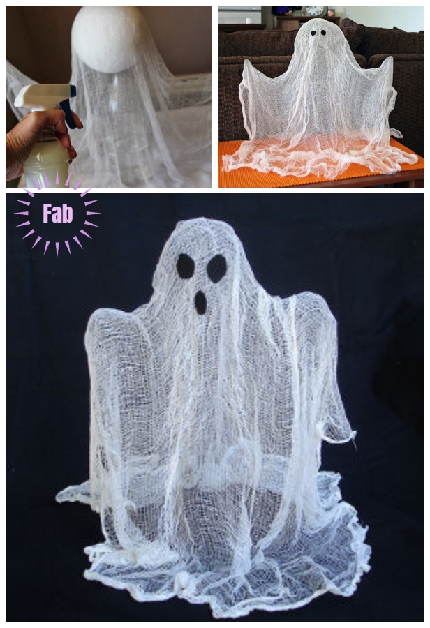 Halloween Crafts: DIY Simple Floating Ghost Out of Cheesecloth Tutorial