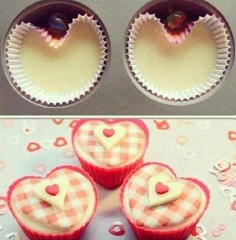 heart shaped cupcakes