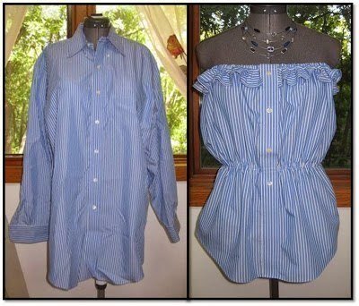 Creative Ideas to Repurpose Old Shirts into New Fashion - Men Shirt into Women Top