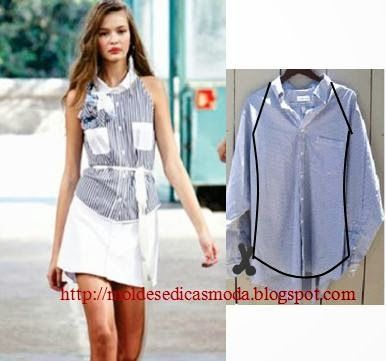 Creative Ideas to Repurpose Old Shirts into New Fashion - Men Shirt into Women Top