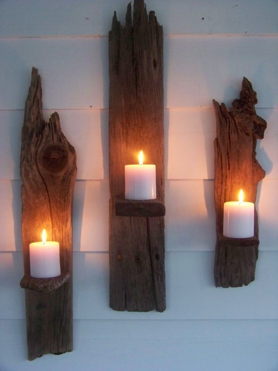 34 DIY Projects You Need To Make This Spring14-DIY Driftwood wall candle