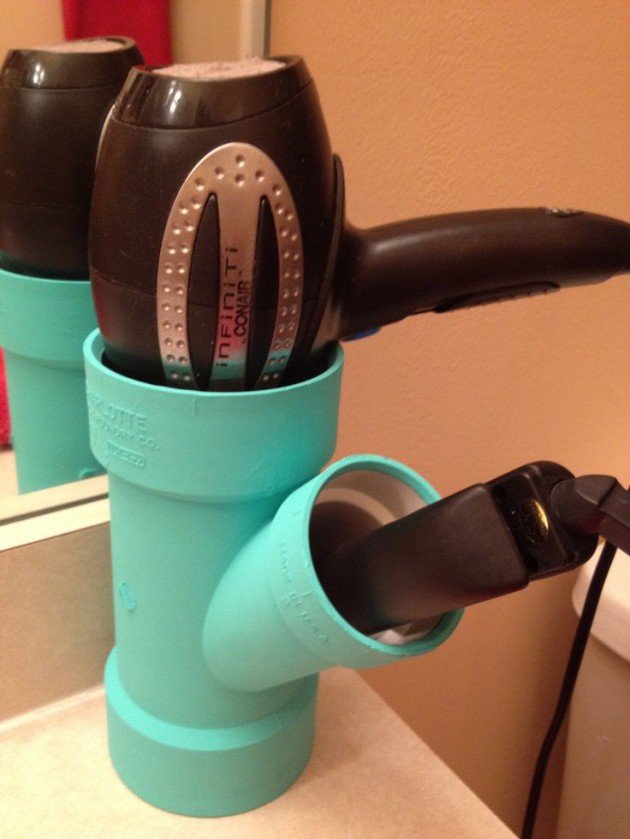 34 DIY Projects You Need To Make This Spring7 - PVC Pipe for organizing hair tools