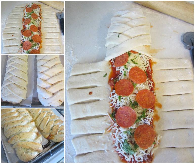 Braided Pizza Calzones