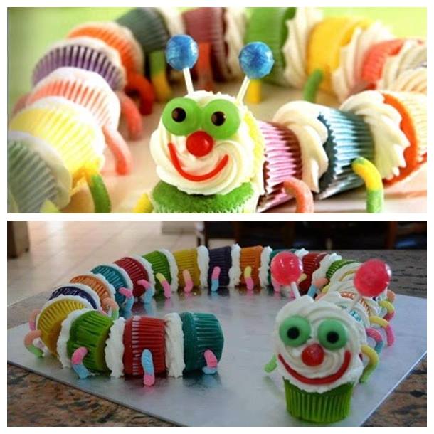 Cute Caterpillar Cupcakes