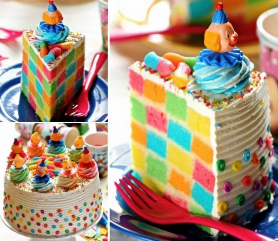 fabartDIY Checkerboard Clown Cake