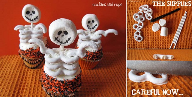 DIY Skeleton Cupcakes