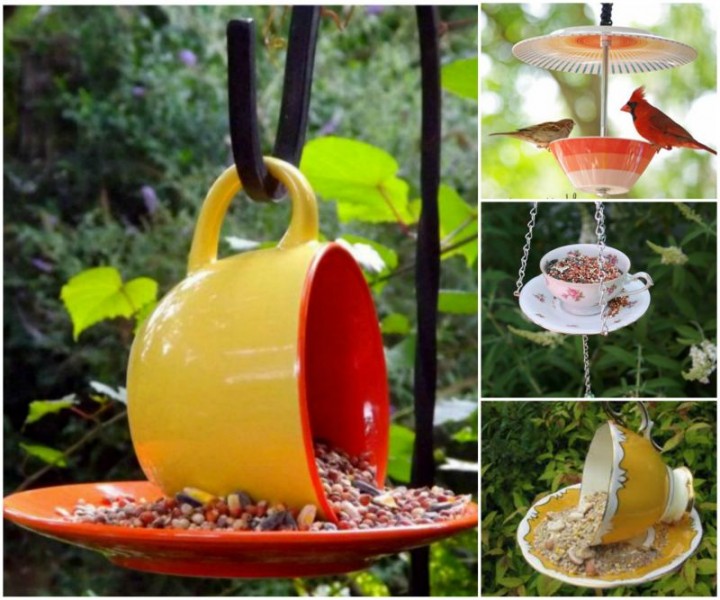 DIY Teacup Bird Feeder Collections and Tutorials