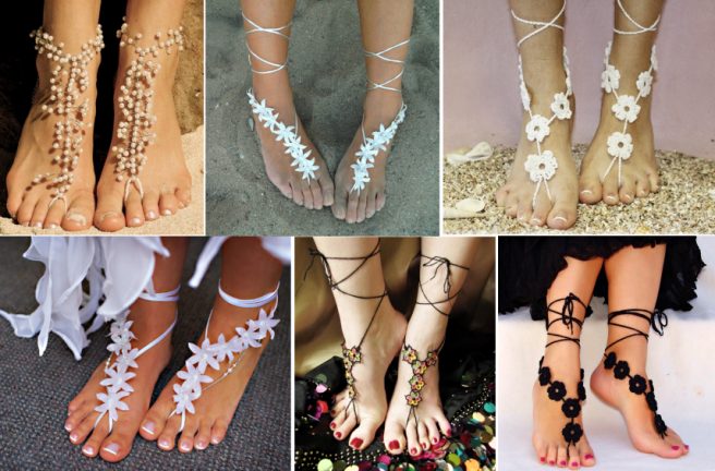 crochet Glamorous Barefoot Beach Sandals patterns