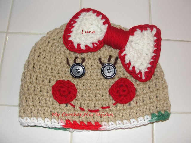 DIY Crochet Baby Christmas Sets Free Pattern-Crochet Gingerbread beanie hat 