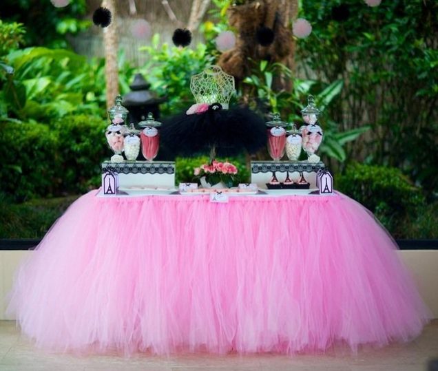 DIY No Sew Tulle Tutu Table Skirt (Video)