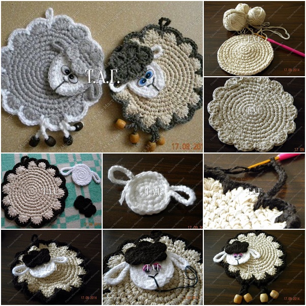 Crochet Lamb Coaster Free Crochet Pattern