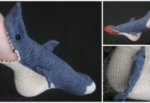 DIY 3D Knitted Shark Bite Socks Knitting Pattern DIY 3D Knitted Shark Bite Socks Knitting Pattern