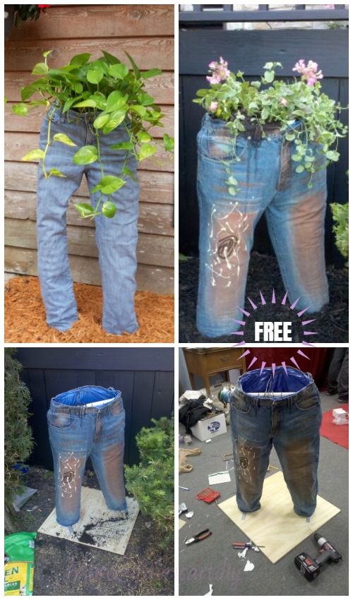 DIY Fun Recycled Jean Planter Tutorials 