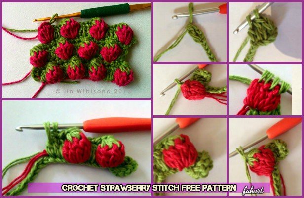 Crochet Strawberry Stitch Free Pattern (Video)