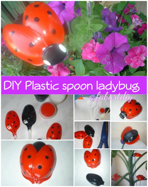 fabartdiy plastic spoon ladybug decoration feature