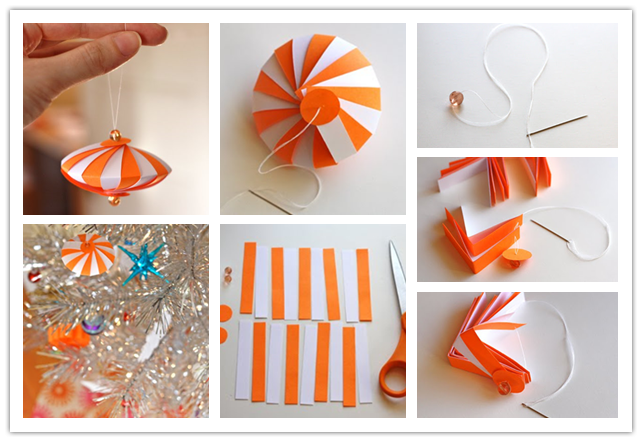 striped paper ornament