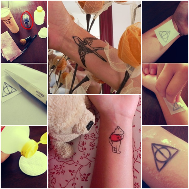 How To Diy Temporary Deathly Hallows Tattoo Tutorial