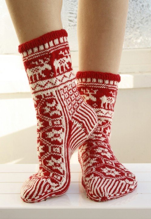 Festive Knitted Socks for Christmas Free Knitting Patterns