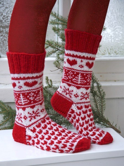 Festive Knitted Socks for Christmas Free Knitting Patterns