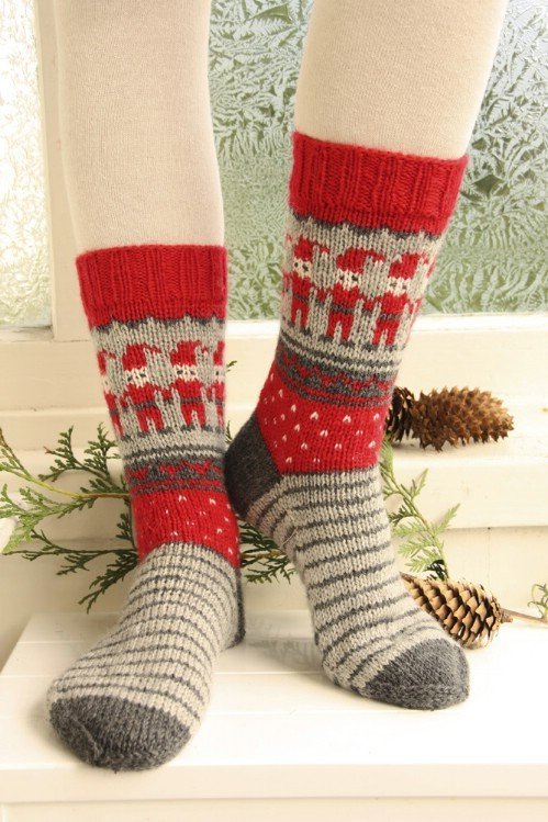 Festive Knitted Socks for Christmas Free Knitting Patterns